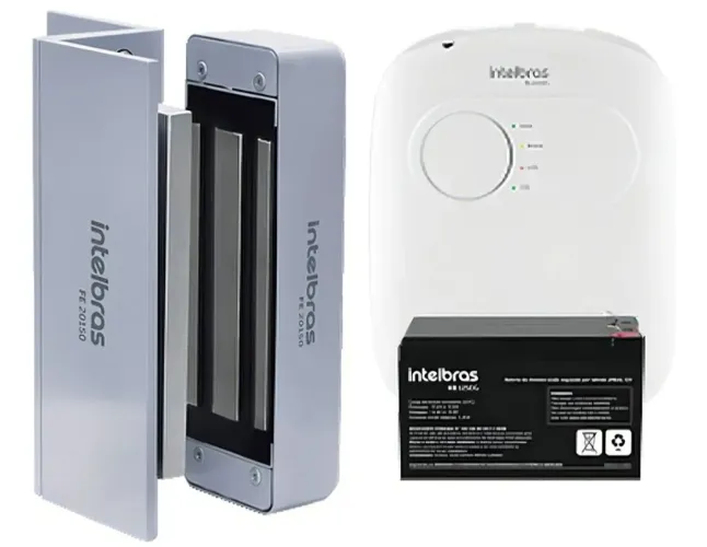 Kit fechadura eletroima intelbras, instalado
