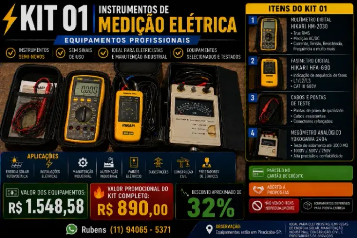 Instrumentos de Medição Elétrica Profissionais | Lote Completo | Não Vendo Separado