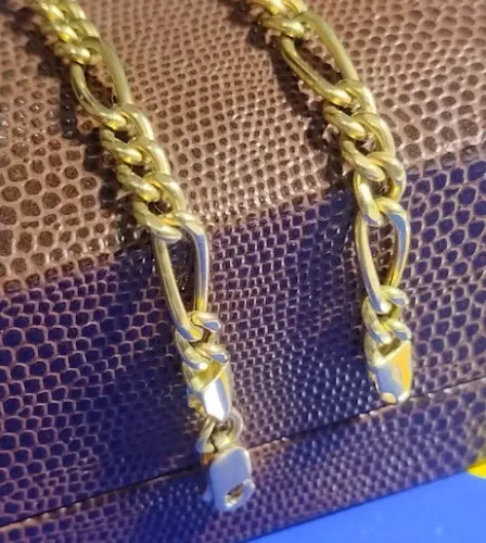 Pulseira Elos Corrente 3 x 1 Ouro 18 Kilates Peso 4.90 Gramas 22 Cm 4 mm Oco