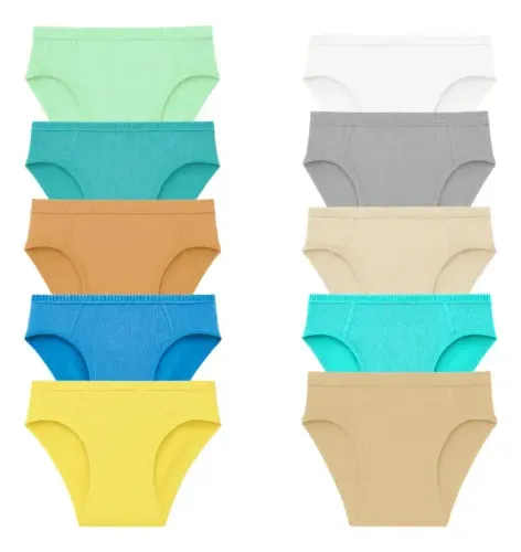 Kit 12 Cueca Slip Infantil Algodão Atacado Revenda Menino