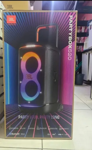 JBL PartyBox 520 Original | Áudio Imponente e Iluminação para Festas Incríveis
