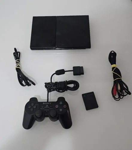 Console Playstation 2 Ps2 Slim Scph-90006 Completo não lê disco