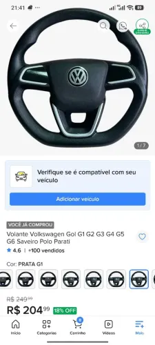 Volante de carro Gol G1,G2,G3,G4,G5