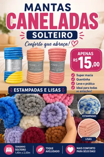Mantas Solteiro Canelada