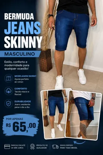 Bermuda jeans skinny 