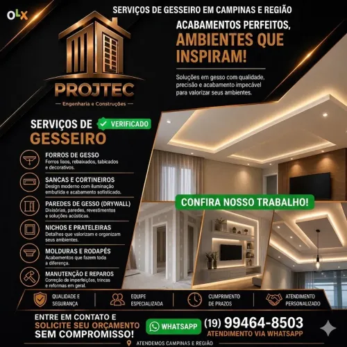Gesseiro em Campinas e Região - Orçamento Gratuito e Rápido