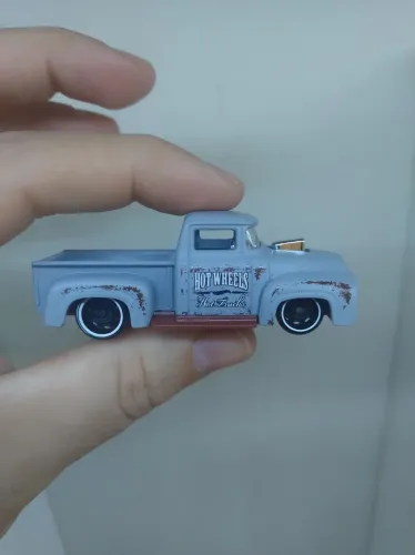 Hotwheels Custom 56 Ford F-100 Cinza Loose 1:64 Novo