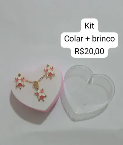 Kit colar + brinco infantil 