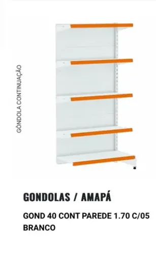 Gôndolas e estantes para armazenamento 