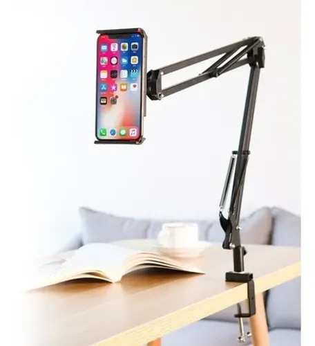 Entrego no metrô: Braço Suporte para Tablet ou Celular de Mesa Articulável Base Fixa