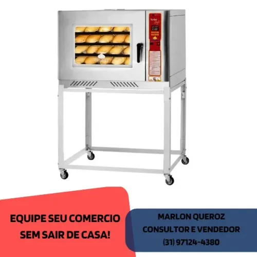 Forno Turbo 5 Esteiras a Gás Progas