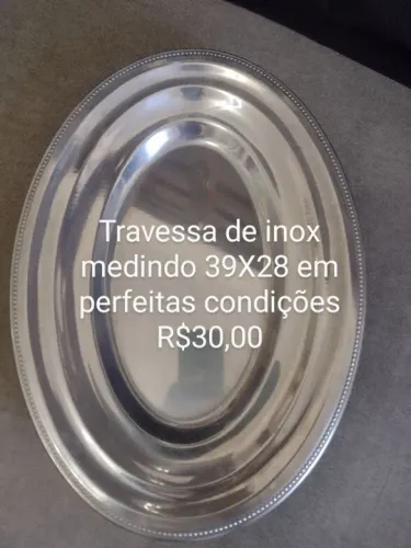 Travessa de Inox 39x28 em Perfeito Estado