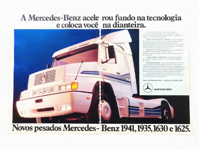 Caminhão antigo Mercedes 1941, 1935, 1630 - Propaganda original de revista