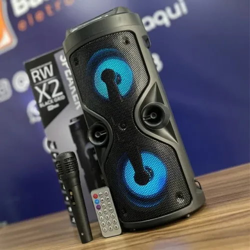 Caixa De Som Portátil Bluetooth Microfone Rádio + Controle - Mbtech