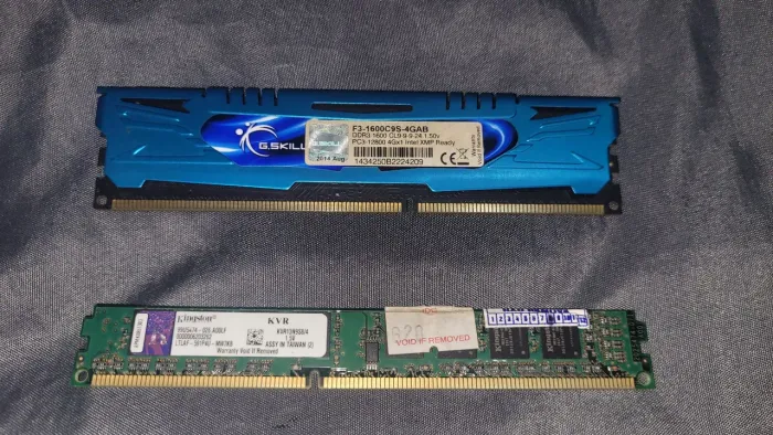 Memória RAM Kingston e G.Skill 8GB (2x4GB) DDR3