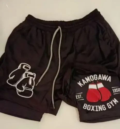 Boxe Shorts de compressão 2 em 1