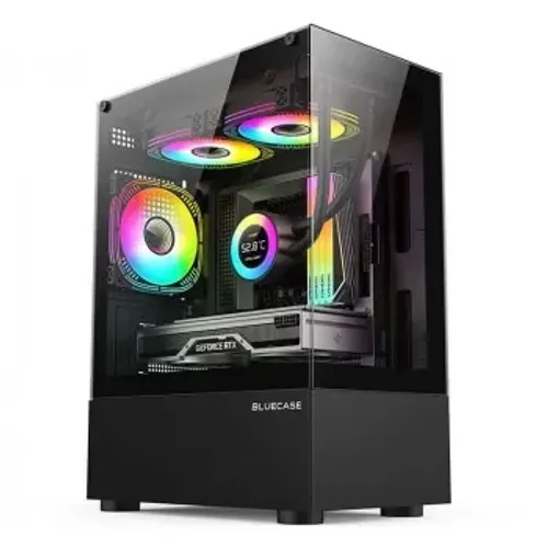 Gabinete Gamer Bluecase Nuker, mATX, Lateral Vidro, USB 3.0, Sem Fan, Sem Fonte, Preto - B
