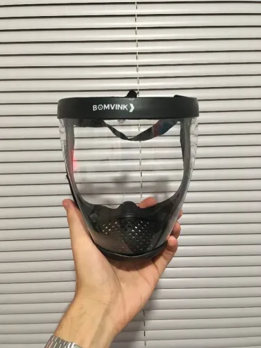 Máscara Protetor Facial Transparente Roçadeira Segurança Preto
