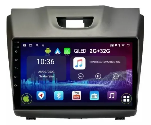Central Multimídia Android 13 Qled 9pol. Carplaya.auto S10 2012 A 2016