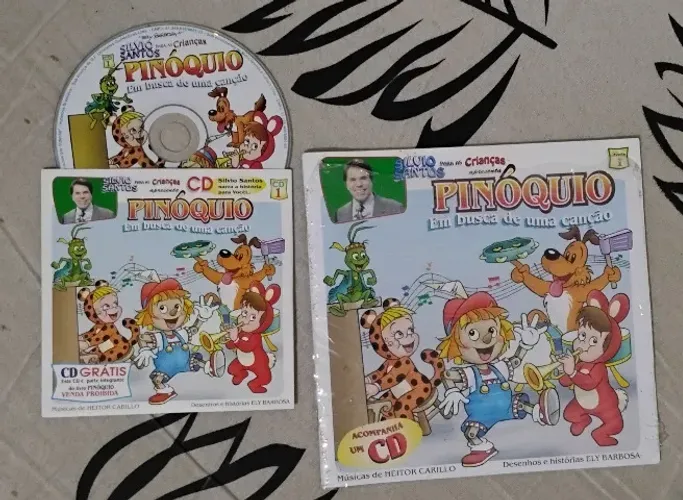 Cd e LIvro Sílvio Santos Para As Crianças - Pinóquio  em busca de uma canção, oportunidade