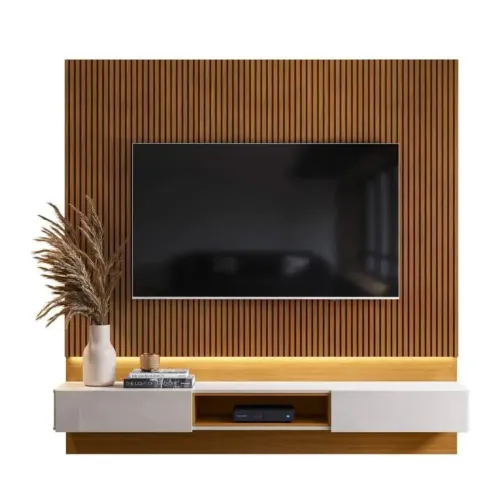 Painel ripado em 3D frisado