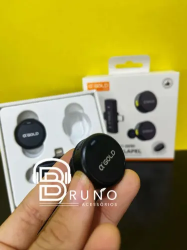 Microfone de lapela sem fio Bluetooth 2 em 1