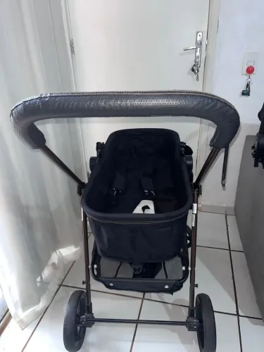 Kit carrinho galzerano completo + bebê conforto + base+moisés 