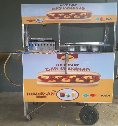 Carrinho de Cachorro-Quente com Chapa - Excelente Estado - Pronto para Uso!