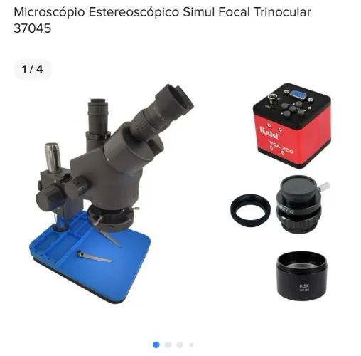 Microscópio Estereoscópico Simul Focal Trinocular 37045