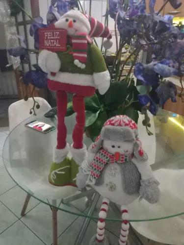 Papai Noel e boneco de neve tecido