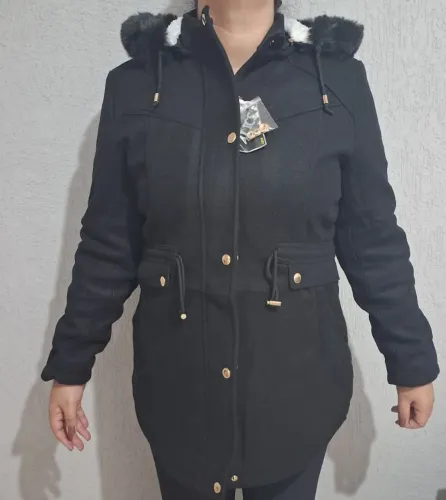 Casaco de Inverno Feminino Parka com Capuz
