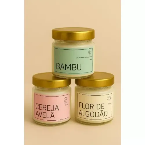Vela aromatica de cera natural de coco - Relaxamento, Aromaterapia e Decoração