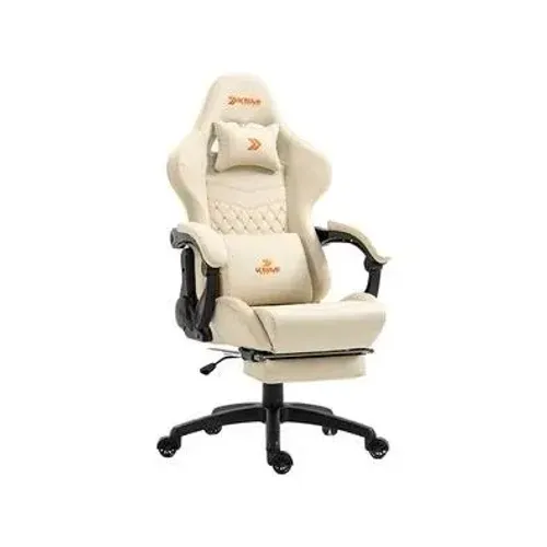Cadeira Gamer KBM! GAMING Tempest CG600, Branco, Com Almofadas, Descanso Para Pernas