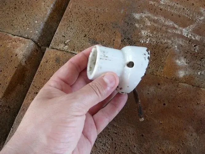 Soquete suporte lâmpada cerâmico Década de 50 