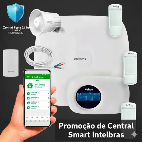 Alarme residencial intelbras. Central Forte 24H