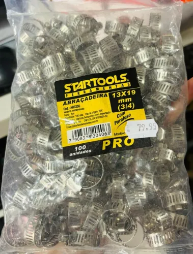 Startools Abraçadeira 13x19mm 3/4 Com Parafuso 100 Uni Pro
