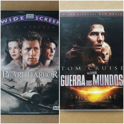 DVDs Pearl Harbor e Guerra dos Mundos - Duplos