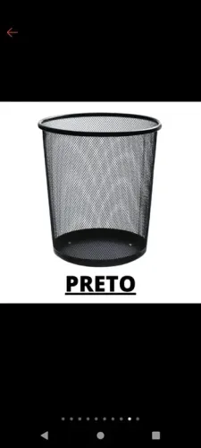 Lixeira de Metal para Escritório - Preto