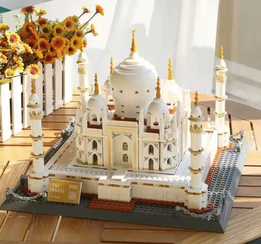 BLOCOS DE MONTAR RÉPLICA DO TAJ MAHAL DA ÍNDIA COM 1113 PEÇAS MODELO 10189 MARCA MEGA 