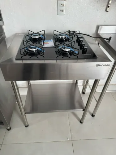 Suporte inox e fogão cooktop a pronta entrega.