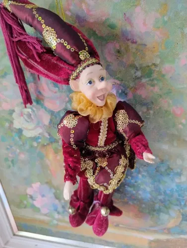 Boneco bobo da corte antigo enfeite de natal 