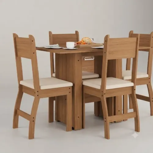 Mesa de Jantar Milano Na Cor Carvalho/Savana - Pagamento no ato da entrega