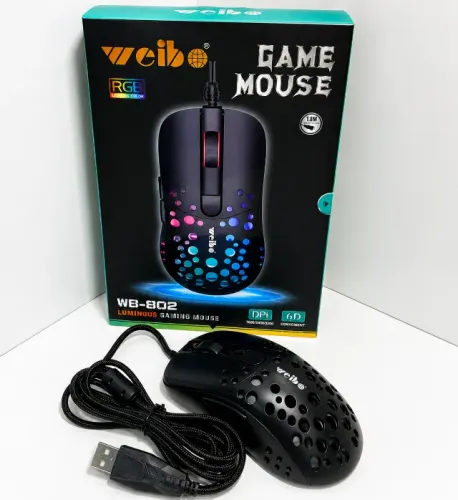 Mouse Gamer Weibo WE-902 RGB Iluminação - Novo