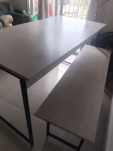 Mesa jantar/tefeitório com 1 banco