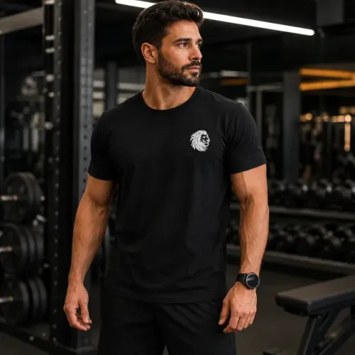 Camisa Leão Masculina para treino 100% algodão