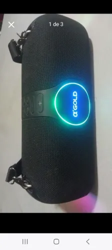 ? Caixa de Som Portátil D'Gold com LED RGB - Potente e Estilosa! ?