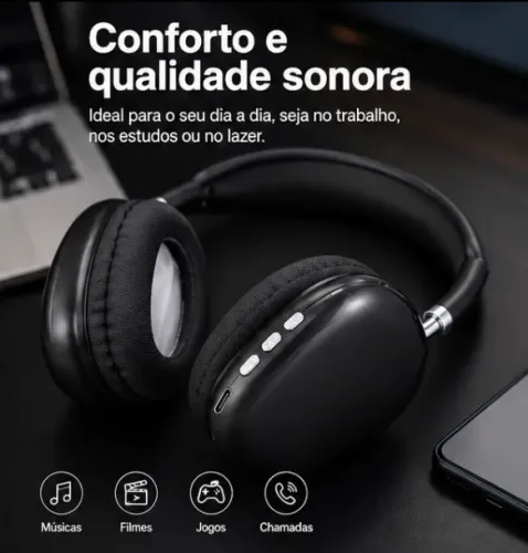 Fone de Ouvido P9 Air Bluetooth Sem Fio - Preto