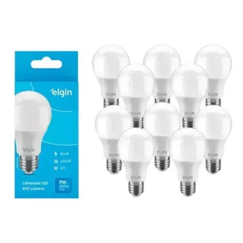 Lâmpada de Led 9w Luz Branca Elgin Kit com 10 unidades