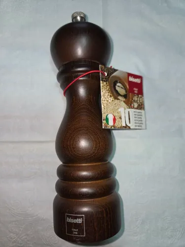 MOEDOR DE PIMENTA BISETTI ITALIANO , 18 CM , MADEIRA ESPECIAL !