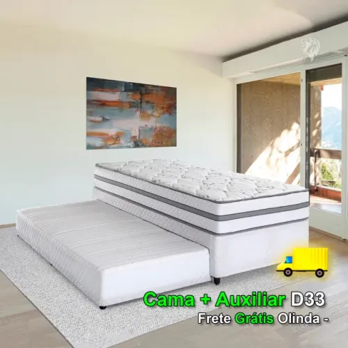 Camas Box Auxiliar D33 - Paga no Ato de Entrega! Cama Solteirão + 1 Cama Extra